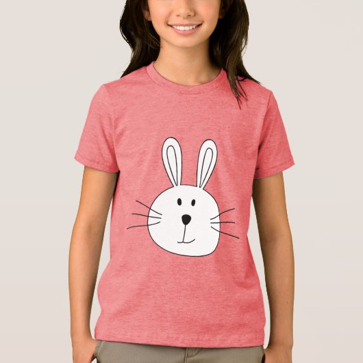 Cute Bunny Face Tri-Blend Shirt (Voorkant)