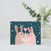 Cute Bunny Family Briefkaart (Staand voorkant)