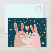 Cute Bunny Family Briefkaart (Voorkant / Achterkant)