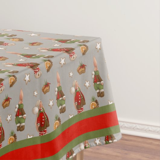 Cute Bunny Family Kerstkerstcadeau Tafelkleed (Voorbeeld)