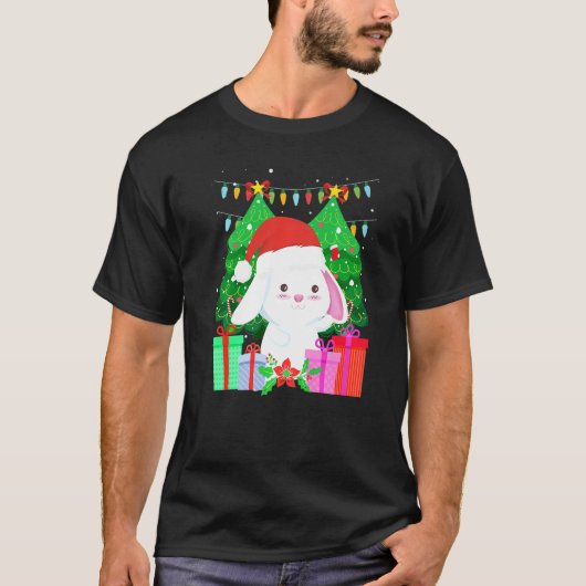 Cute bunny fir tree Christmas T-shirt (Voorkant)