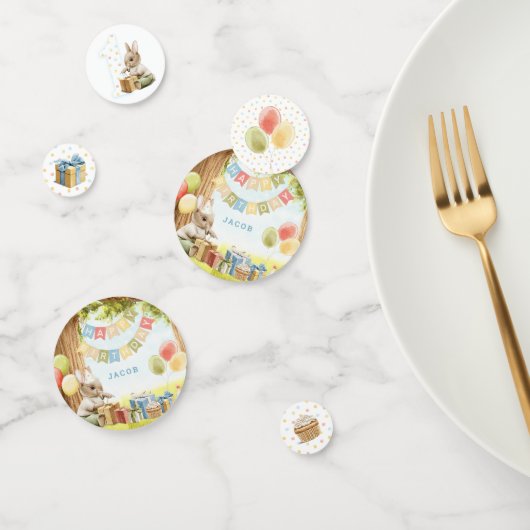Cute Bunny First Birthday Table Confetti (Groep)