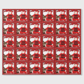 Cute Bunny First kerst Custom Photo Cadeaupapier (Vlak)