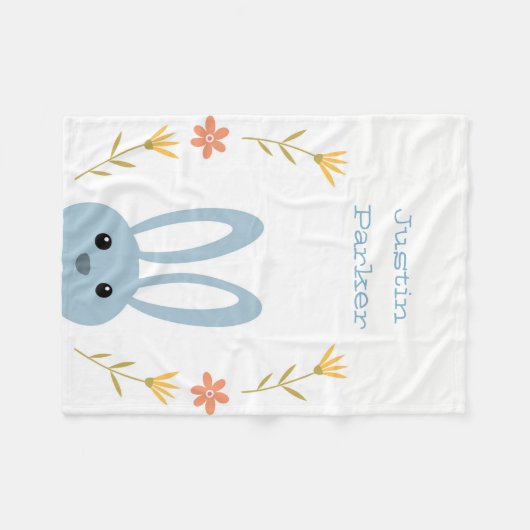 Cute Bunny Fleece Blanket (Voorkant (Horizontaal))