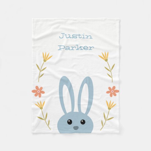 Cute Bunny Fleece Blanket Deken (Voorkant)