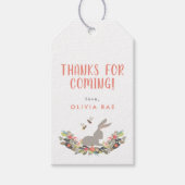 Cute Bunny Floral Birthday Dank je wel Cadeaulabel (Voorkant)