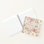 Cute Bunny Floral Christening Alternate Guest Book Notitieboek (Binnen)