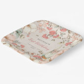 Cute Bunny Floral First Birthday Party Papieren Bordje (Gebogen)