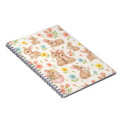 Cute Bunny Floral Spring Pattern Notitieboek (Rechterzijde)