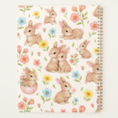 Cute Bunny Floral Spring Pattern Planner (Achterkant)