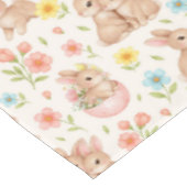Cute Bunny Floral Spring Pattern Tafelkleed (Gekanteld)