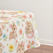 Cute Bunny Floral Spring Pattern Tafelkleed (Voorbeeld)