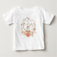 Cute Bunny  Florals Blush Coral Foliage