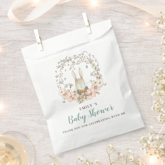 Cute Bunny Foliage Dank je Baby shower Bedankzakje (Geknipt)