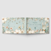 Cute Bunny Foliage Powder Blue Baptisme Gastenboek (Volledig)