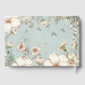 Cute Bunny Foliage Power Blue Baby shower Gastenboek (Achterkant)