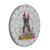 Cute Bunny French Bulldog Easter Day Eggs Basket Dartbord (Voorkant Links)