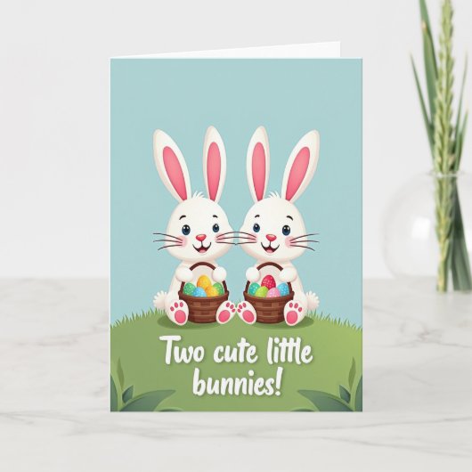 Cute Bunny Friends Happy Day Card Kaart (Voorkant)