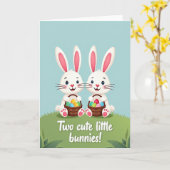 Cute Bunny Friends Happy Day Card Kaart (Gele Bloem)