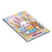 Cute Bunny & Friends Notitieboek – Bewerkbare Naam (Rechterzijde)