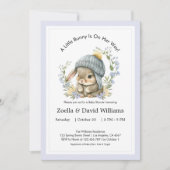 Cute Bunny Garden Spring Baby Shower Invitation (Voorkant)