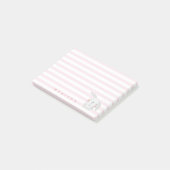 Cute Bunny - Gepersonaliseerd Roze gestreept Kind Post-it® Notes (Schuin)