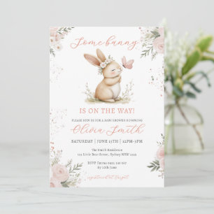 Cute Bunny Girl Baby shower Kaart