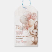 Cute Bunny Girl Birthday Party Cadeaulabel (Voorkant)