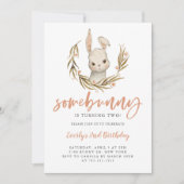 Cute Bunny Girl Birthday Party Kaart (Voorkant)