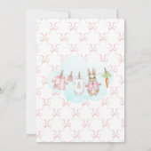 Cute Bunny Girl Clothesline Baby Shower  Kaart (Achterkant)