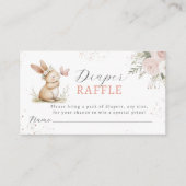 Cute Bunny Girl Diaper Raffle  Informatiekaartje (Voorkant)