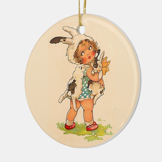 Cute  Bunny Girl Keramisch Ornament (Links)