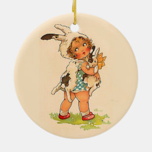 Cute Bunny Girl Keramisch Ornament