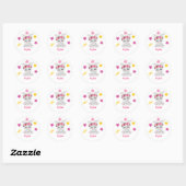 Cute bunny girl klassieke ronde sticker (Vel)