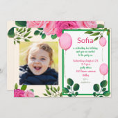 Cute bunny girl redt de datum save the date (Voorkant / Achterkant)