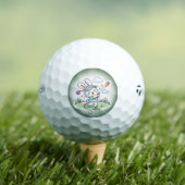 Cute Bunny Golfer Desingn Golfballen (Insitu Shirt)
