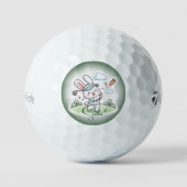 Cute Bunny Golfer Desingn Golfballen (Voorkant)