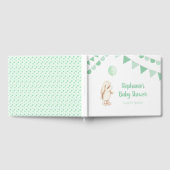 Cute Bunny & Green Balloon Waterverf Baby shower Gastenboek (Volledig)