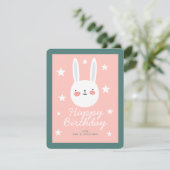 Cute Bunny Happy Birthday Feestdagenkaart (Staand voorkant)