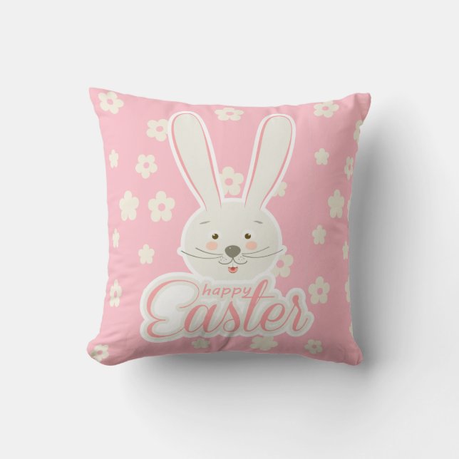CUTE BUNNY HAPPY EASTER HOLIDAY PARTY Trendy Kussen (Voorkant)