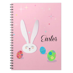 CUTE BUNNY HAPPY EASTER HOLIDAY PARTY Trendy Notitieboek