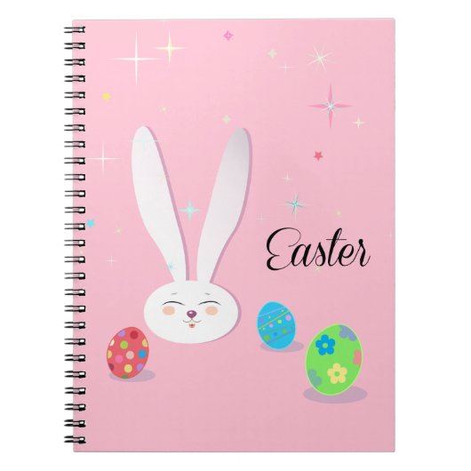 CUTE BUNNY HAPPY EASTER HOLIDAY PARTY Trendy Notitieboek (Voorkant)