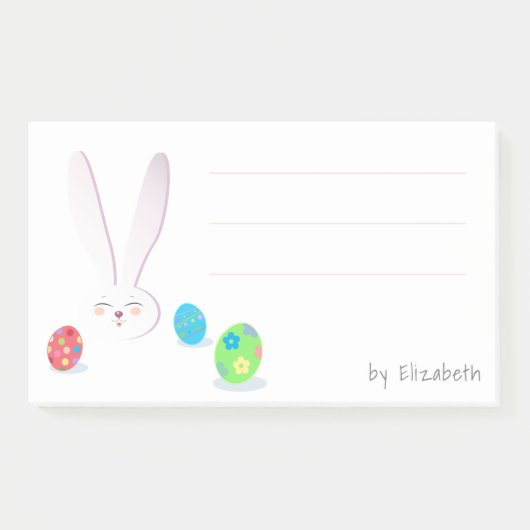 CUTE BUNNY HAPPY EASTER HOLIDAY PARTY Trendy Post-it® Notes (Voorkant)