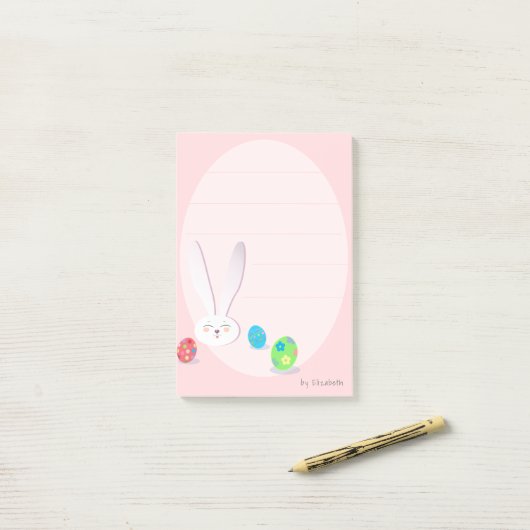 CUTE BUNNY HAPPY EASTER HOLIDAY PARTY Trendy Post-it® Notes (Op bureau)