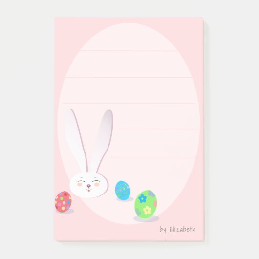 CUTE BUNNY HAPPY EASTER HOLIDAY PARTY Trendy Post-it® Notes (Voorkant)