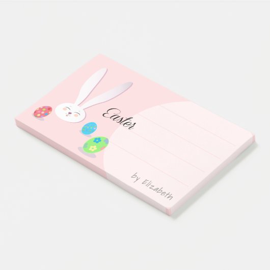 CUTE BUNNY HAPPY EASTER HOLIDAY PARTY Trendy Post-it® Notes (Schuin)