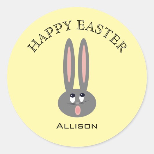 Cute Bunny Happy Easter Stickers (Voorkant)