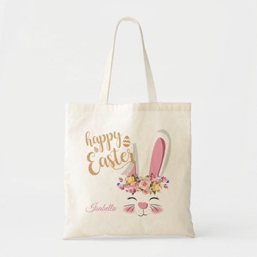 Cute Bunny Happy Paaskant 🐰 Tote Bag (Voorkant)