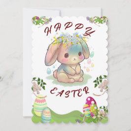 Cute Bunny Happy Pascard Kaart