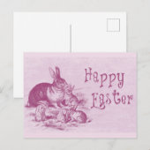 Cute  Bunny Happy Pasen Briefkaart (Voorkant / Achterkant)